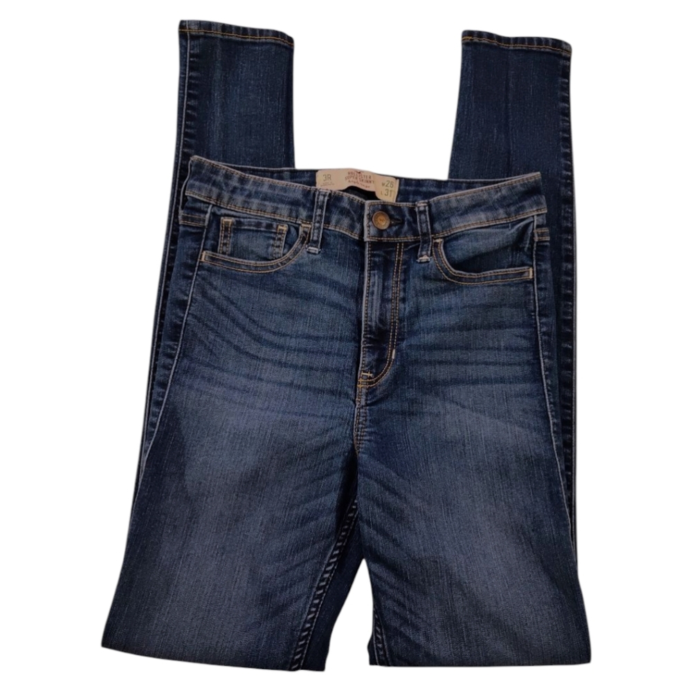 Hollister Super Skinny High Rise Womens Size 3R - W26 L31 - Dark Wash - Picture 6 of 7